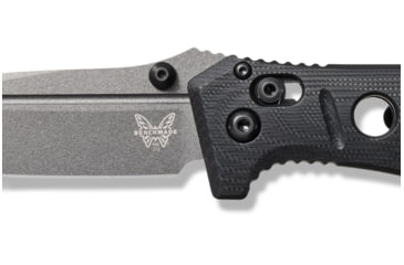 Image of Benchmade Sibert Mini Adamas Axis Stud Folding Knife, 3.25in CPM-CruWear Steel Drop Point Grey Coated Blade, Contoured G-10 Handle, 273GY-1