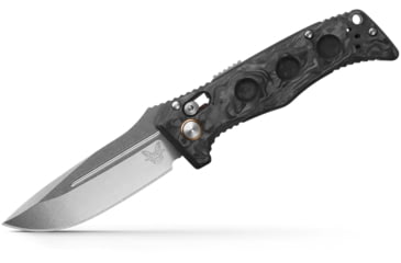 Image of Benchmade Sibert Mini Auto Adamas Automatic Folding Knife, 3.25in, CPM MagnaCut, Drop Point, Marbled Carbon Fiber Handle, 2730-03