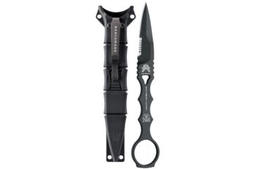 Image of Benchmade SOCP ComboEdge Black Dagger/ Injected Molded Black Sheath with Dip Coated Clip 178SBK
