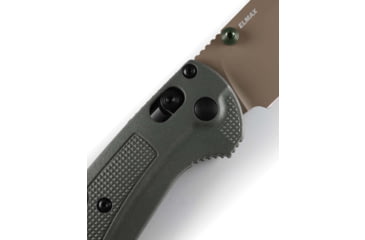 Image of Benchmade Taggedout Folding Knife, 3.5 in, Elmax Stainless Powder Steel, Clip Point Blade, Grivory, Tan Handle, 15536TN-02
