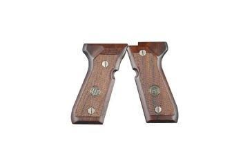 Image of Beretta Wooden Weapon Grips w/ Medallion, 84F, Walnut, JG84FW