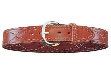 Image of Bianchi B9 Fancy Stitched Belt - Plain Tan/Suede, Brass Buckle, Waist Size 36in, 12291