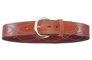 Image of Bianchi B9 Fancy Stitched Belt - Plain Tan/Suede, Brass 12299