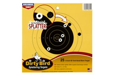 Image of Birchwood Casey 35815 Dirty Bird 50 Yard 8 Target 22 Rimfire 25m Pack, BC-35815