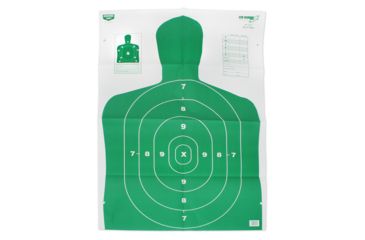 Image of Birchwood Casey B-27 Eze-Scorer Green Silhouette Paper Target 23x35 Inch 100 Per Case, BC-37017