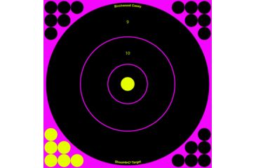 Image of Birchwood Casey Shoot-N-C Pink Reactive Target 12 Inch Bullseye 5 Per Package, BC-34027
