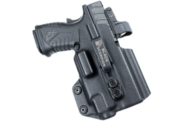Image of Black Scorpion Outdoor Gear IWB Belt Wing Tuckable Holster, Springfield Armory XD-M Elite 3.8in w/ TLR-7 / TLR-8, Right Hand, Black, HC23-IWBTUCK-XDME3TLR8-BK