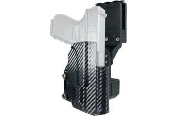 Image of Black Scorpion Outdoor Gear Pro Competition OWB Holster, Glock 19, 23 w/ TLR-7A, Right Hand, Carbon Fiber, HC04-USPSA-GL19TLR7-CFRH