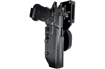 Image of Black Scorpion Outdoor Gear Pro Heavy Duty Competition Kydex OWB Holster, Staccato XC, Right Hand, Black Shell Carbon Fiber, HCD1-USPSABS-STACCA