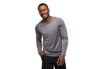 Image of Black Diamond Lightwire LS Tech Tee - Mens, Steel Grey, Large, AP7530900034LRG1