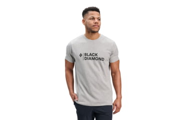 Image of Black Diamond Mini Stacked Short Sleeve Tee - Mens, Nickel Heather, Medium, AP7524891014MED1