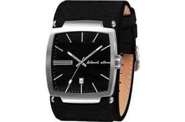 Image of Black Dice Flow Men's Watch - Black/SS Dial, Black Leather Strap BLABD-002-01