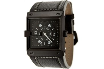 Image of Black Dice Grind Men's Watch - Black Display, Black Leather Strap, SS Case BLABD-047-03