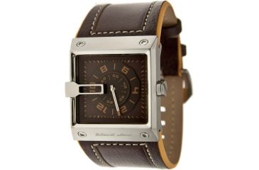 Image of Black Dice Grind Men's Watch - Brown Display, Brown Leather Strap, SS Case BLABD-047-02