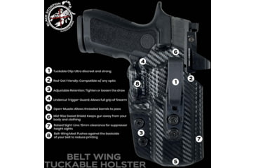 Image of Black Scorpion Outdoor Gear Canik TP9 Elite SC Belt Wing Tuckable Holster, Right, Black, HC23-TP9SC-BK