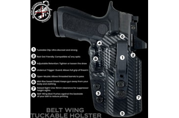 Image of Black Scorpion Outdoor Gear IWB Belt Wing Tuckable Holster, FN 503, Right Hand, Carbon Fiber, HC23-IWBTUCK-FN503CF