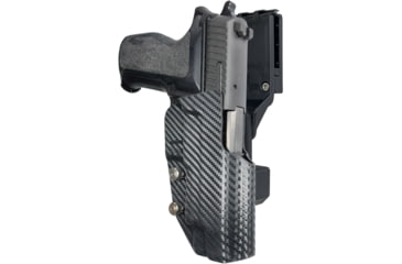 Image of Black Scorpion Outdoor Gear Pro Competition OWB Holster, Sig Sauer P226 w/ Rail, Right Hand, Carbon Fiber, HC04-USPSA-P226R-CFRH