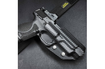 Image of Black Scorpion Outdoor Gear Pro Competition OWB Holster, Glock 19, 23 w/ TLR-7A, Right Hand, Carbon Fiber, HC04-USPSA-GL19TLR7-CFRH