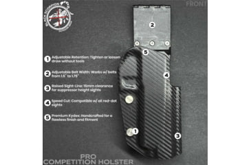 Image of Black Scorpion Outdoor Gear Pro Competition OWB Holster, Staccato XC w/ X300, Right Hand, Carbon Fiber, HC04-USPSA-STAXC300-CFRH