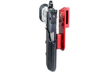 Image of Black Scorpion Outdoor Gear Pro Heavy Duty Competition Holster, Right Hand, 2011, 5in Barrel, 1.5 - 1.75in Belts, Kydex/ 6066 Aluminum, Carbon Fiber/Red, HCD2-USPSABS-2011FCFRH