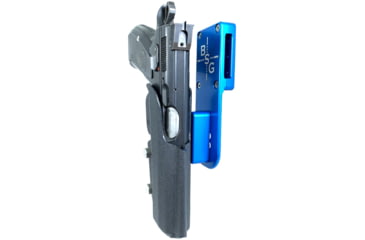 Image of Black Scorpion Outdoor Gear Pro Heavy Duty Competition Holster, Right Hand, CZ 75 SP-01, 4.6in Barrel, 1.5 - 1.75in Belts, Kydex/ 6066 Aluminum, Black/Blue, HCD3-USPSABS-CZSPBKRH