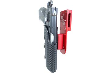 Image of Black Scorpion Outdoor Gear Pro Heavy Duty Competition Holster, Right Hand, CZ 75 SP-01, 4.6in Barrel, 1.5 - 1.75in Belts, Kydex/ 6066 Aluminum, Carbon Fiber/Red, HCD2-USPSABS-CZSPCFRH