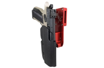 Image of Black Scorpion Outdoor Gear Pro Heavy Duty Competition Holster, Right Hand, CZ Shadow 2, 4.89in Barrel, 1.5 - 1.75in Belts, Kydex/ 6066 Aluminum, Black/Red, HCD2-USPSABS-CZBKRH