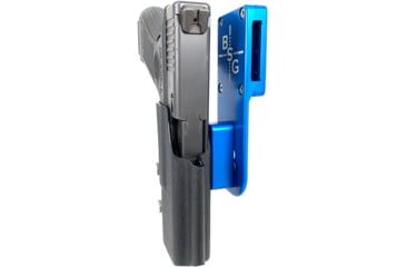 Image of Black Scorpion Outdoor Gear Pro Heavy Duty Competition Holster, Right Hand, GLOCK 17/ 19/ 19X/ 22/ 45, 4.02 - 4.49in Barrel, 1.5 - 1.75in Belts, Kydex/ 6066 Aluminum, Black/Blue, HCD3-USPSABS-GL17BKRH