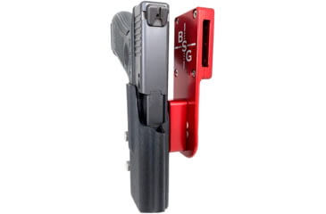 Image of Black Scorpion Outdoor Gear Pro Heavy Duty Competition Holster, Right Hand, GLOCK 17/ 19/ 19X/ 22/ 45, 4.02 - 4.49in Barrel, 1.5 - 1.75in Belts, Kydex/ 6066 Aluminum, Red/Black, HCD2-USPSABS-GL17BKRH