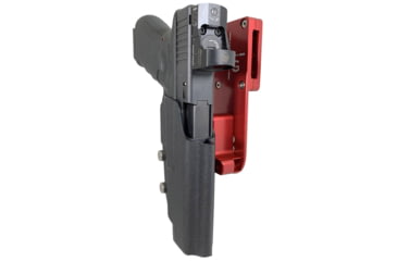 Image of Black Scorpion Outdoor Gear Pro Heavy Duty Competition Holster, Right Hand, GLOCK 34/ 35, 5.31in Barrel, 1.5 - 1.75in Belts, Kydex/ 6066 Aluminum, Black/Red, HCD2-USPSABS-GL34BKRH