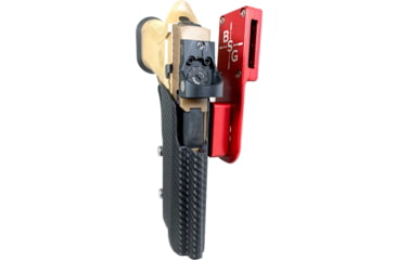 Image of Black Scorpion Outdoor Gear Pro Heavy Duty Competition Holster, Right Hand, SIG Sauer P320, 3.9 - 5in Barrel, 1.5 - 1.75in Belts, Kydex/ 6066 Aluminum, Carbon Fiber/Red, HCD2-USPSABS-P320X5CFRH