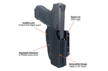 Image of Black Scorpion Outdoor Gear Pro IDPA Competition Holster, Right Hand, GLOCK 17/ 19/ 19X/ 22/ 45, 4.02 - 4.49in Barrel, 1.5 - 1.75in Belts, Kydex, Carbon Fiber, HC03-IDPA-GL17CFRH