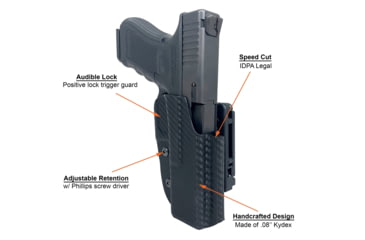 Image of Black Scorpion Outdoor Gear Pro IDPA Competition Holster, Right Hand, SIG Sauer P320, 3.9 - 5in Barrel, 1.5 - 1.75in Belts, Kydex, Carbon Fiber, HC03-IDPA-P320X5CFRH
