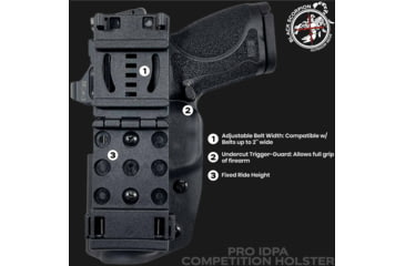 Image of Black Scorpion Outdoor Gear Pro IDPA Competition OWB Holster, Walther PDP 5in w/ TLR-7/TLR-8, Right Hand, Black, HC03-IDPA-PDP5TLR8BKRH