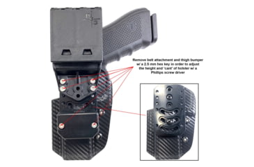Image of Black Scorpion Outdoor Gear Pro USPSA Competition Holster, Right Hand, Smith &amp; Wesson M&amp;P/ M&amp;P 2.0, 4.25in Barrel, 1.5 - 1.75in Belts, Kydex, Carbon Fiber, HC04-USPSA-MP9CFRH