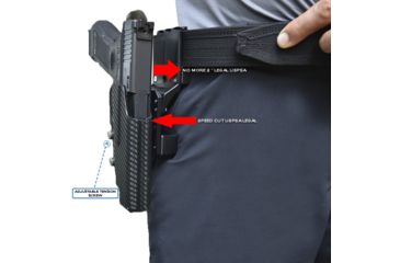 Image of Black Scorpion Outdoor Gear Pro USPSA Competition Holster, Right Hand, Smith &amp; Wesson M&amp;P/ M&amp;P 2.0, 4.25in Barrel, 1.5 - 1.75in Belts, Kydex, Carbon Fiber, HC04-USPSA-MP9CFRH