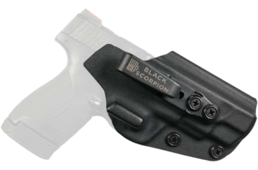 Image of Black Scorpion Outdoor Gear Smith &amp; Wesson M&amp;P Shield Plus 4 IWB Belt Wing Tuckable Holster, Right, Black, HC23-SHIELDPPC4-BKRH