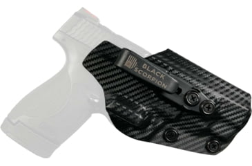 Image of Black Scorpion Outdoor Gear Smith &amp; Wesson M&amp;P Shield Plus 4 IWB Belt Wing Tuckable Holster, Right, Carbon Fiber, HC23-SHIELDPPC4-CFRH