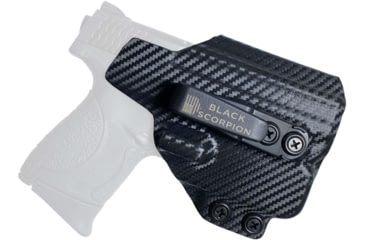 Image of Black Scorpion Outdoor Gear Smith &amp; Wesson M&amp;P Shield Plus w/ TLR-6 Belt Wing Tuckable Holster, Right, Carbon Fiber, HC23-SHIETLR6-CFRH