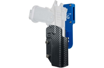 Image of Black Scorpion Outdoor Gear Staccato P DUO Pro Heavy Duty Competition Holster, Right, Blue/Carbon Fiber, HCD3-USPSABS-STACPCFRH