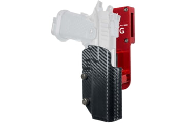 Image of Black Scorpion Outdoor Gear Staccato P DUO Pro Heavy Duty Competition Holster, Right, Red/Carbon Fiber, HCD2-USPSABS-STACPCFRH
