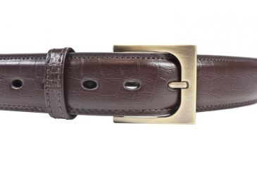 Image of BlackHawk 4113 CQC Pistol Belt, Brown, 32in waist, Gator Finish, Antique Brass Buckle 411332GBN