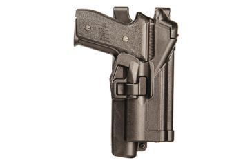 Image of BlackHawk BHP Level 3 Serpa Light Bearing Duty Holster Plain Black Right Hand For Sig 228/229 With Or Without Rail