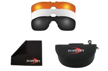 Image of Bobster Enforcer Sunglasses, Black Frame w/ Smoke, Amber, and Clear Lenes
