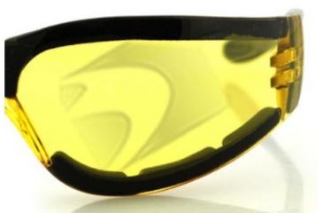 Image of Bobster Shield II Sunglasses, Black Frame, Yellow Lens, ESH204