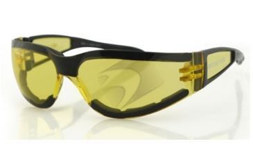 Image of Bobster Shield II Sunglasses, Black Frame, Yellow Lens, ESH204