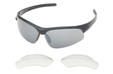 Image of Body Specs Bullseye 2 Sunglasses, Black Matte Frame, Smoke &amp; Clear Lens, BULLSEYE-2 BLACK FRAME.13