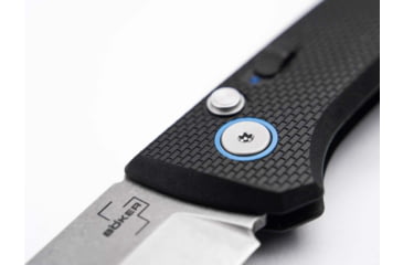 Image of Boker 01Bo920 Frnd 3.35 Drop Point Plain Stonewashed D2 Steel Blade 4.52 Black Grivory Handle