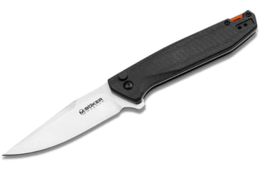 Image of Boker Magnum Border Forest Folding Knife, 3.38in Satin 440A Stainless Steel, Clip Point Blade, Black Canvas Micarta Handle, 01SC719