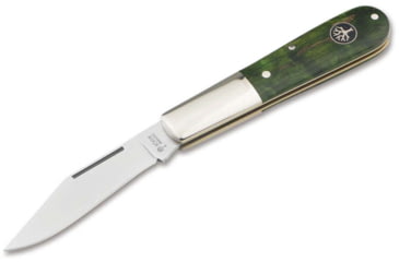 Image of Boker Solingen Barlow Folding Knife, 2.56in, 440C, Curly Birch Wood Green Handle, 118941